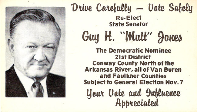 "Driver Carefully Vote Safely" flyer with white man in suit