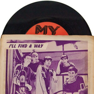 Vinyl record in album cover slip showing five white men in roman costumes and text saying "Ill Find a Way" and "You Do Something to Me"