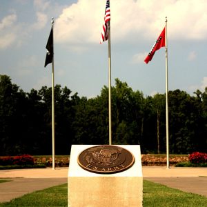 Flags and plaque "U.S. Army"