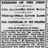 "Terrors of the Deep" newspaper clipping