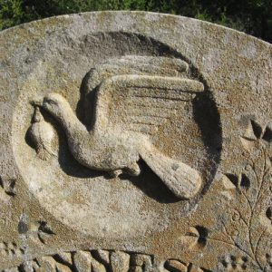 Dove carving on gravestone
