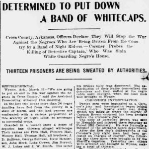 "Determined to put down a band of whitecaps" newspaper clipping