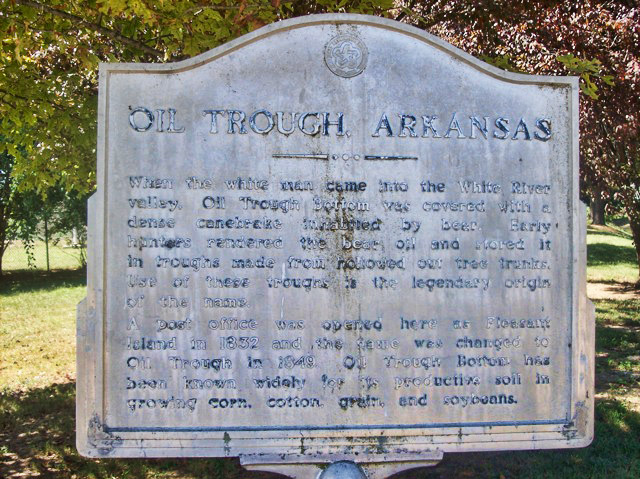 "Oil Through Arkansas" historical marker sign