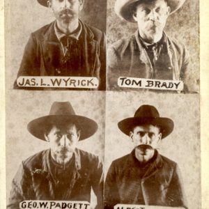 Photographs of four white men with hats and mustaches on "Ross" studio card