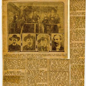 "Olyphant train robbery recalled by eyewitnesses" newspaper clipping with pictures