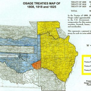 "Osage Treaties Map of 1808 1818 and 1825" with explanation and legend