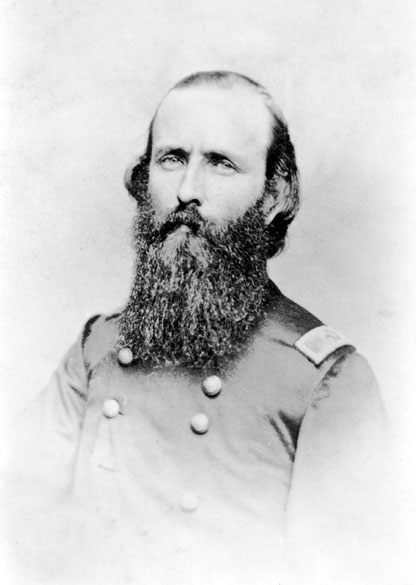 White man with a long beard in a military uniform