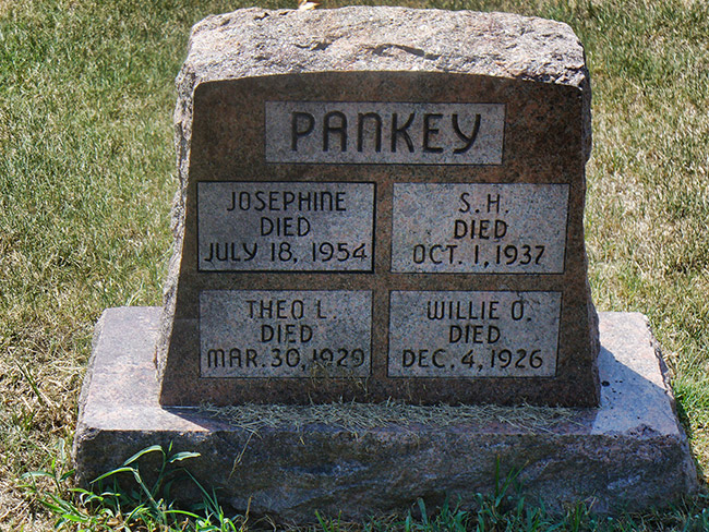 "Pankey" gravestone in cemetery