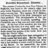 "Dreadful steamboat disaster" newspaper clipping