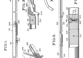 Patent drawings with date and numbered parts
