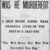 "Was he murdered?" newspaper clipping