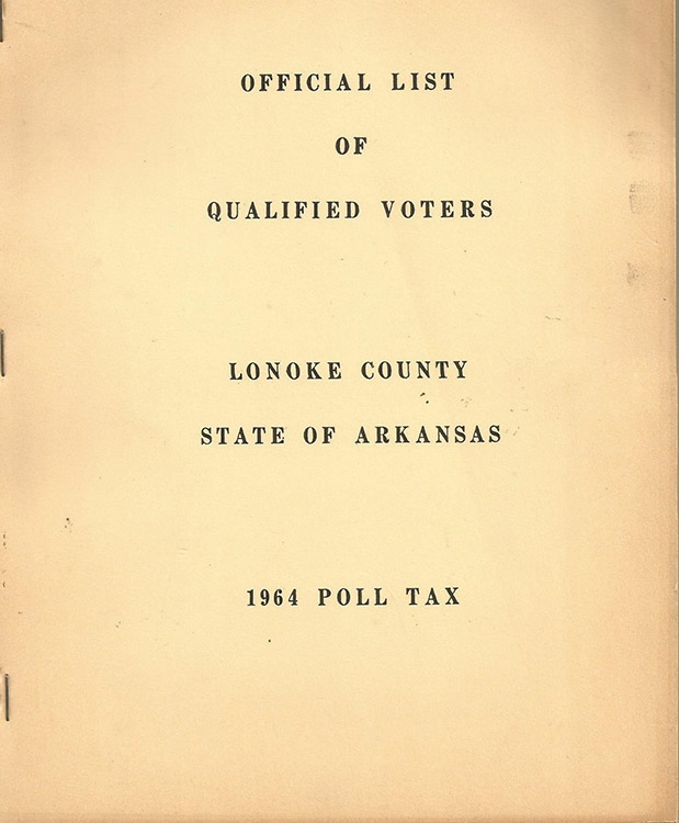 "Official list of qualified voters" on book cover
