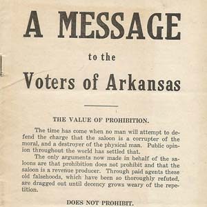 "A message to the voters of Arkansas" booklet cover