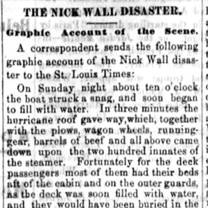 "The Nick Wall Disaster" newspaper clipping