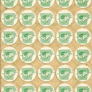 Rows of round stickers with green Arkansas shape and "G.O.P." elephants on them