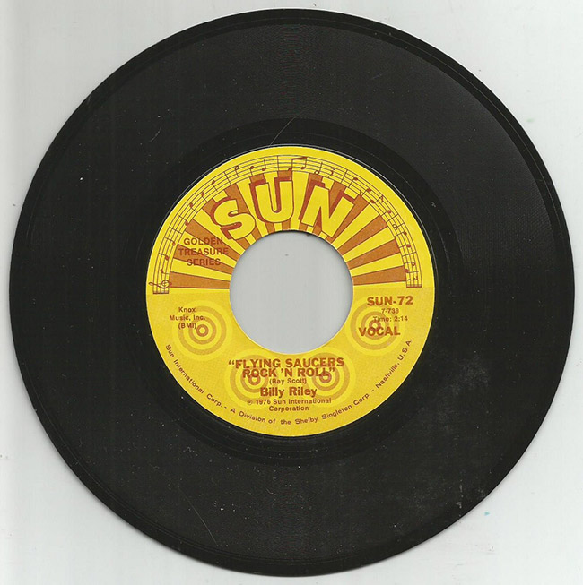 Vinyl record with yellow "Sun" label