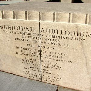 Concrete plaque with names engraved