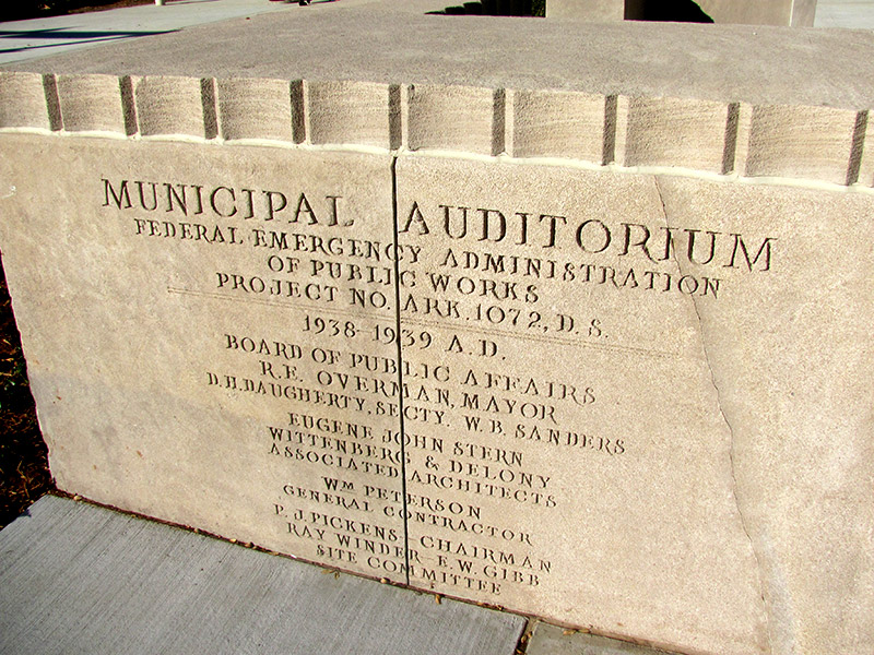 Concrete plaque with names engraved