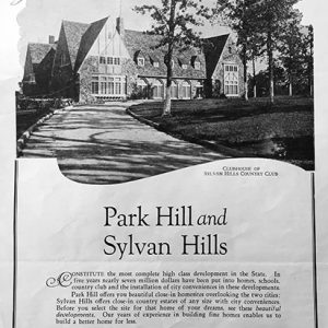 Multistory house on "Park Hill and Sylvan Hills" advertisement