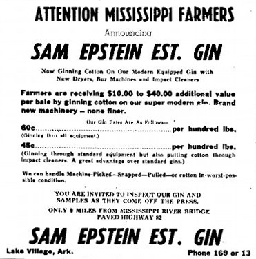 "Attention Mississippi Farmers" announcement in black and white text