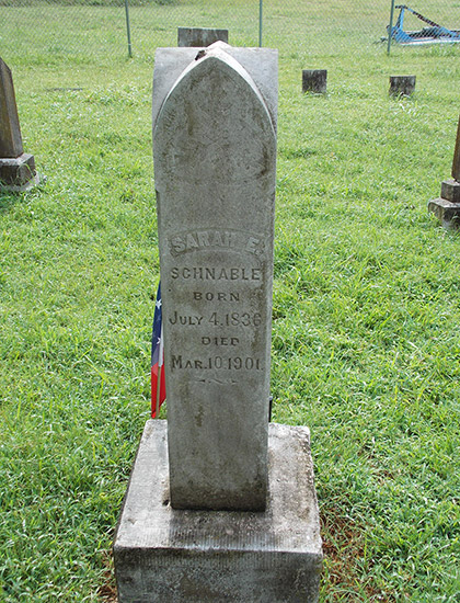 Rear view of gravestone in cemetery