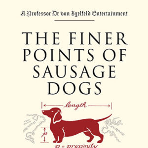 Red dog and black text on book cover with white background