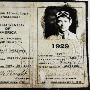 1929 pilot's license with photograph for "Mister Richard Schilberg"