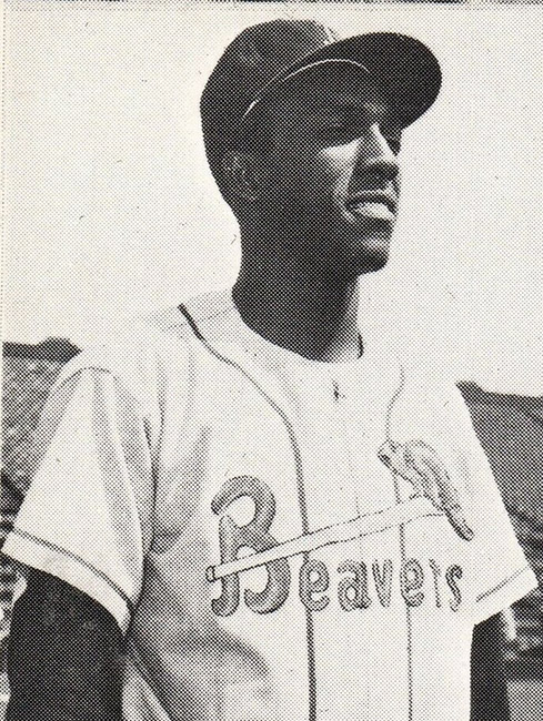 Black man wearing baseball uniform