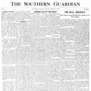 Full front page of "The Southern Guardian" newspaper