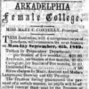 "Arkadelphia female college" newspaper clipping