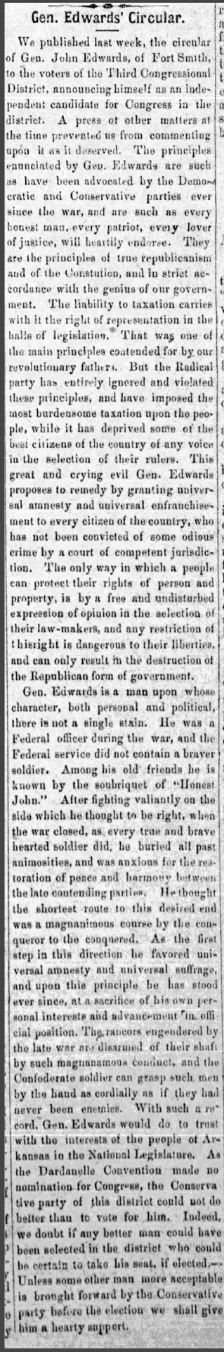 "General Edwards' Circular" newspaper clipping