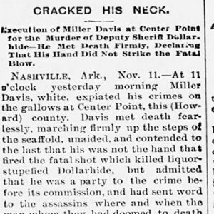 "Cracked His Neck" newspaper clipping