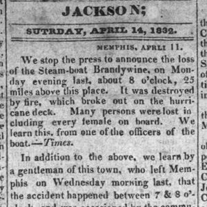 "Jackson Saturday April 14 1832" newspaper clipping