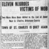 "Eleven Negroes victims of Mob" newspaper clipping