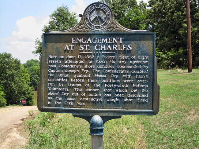 "Engagement at Saint Charles" historical marker sign