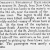 "Dreadful steamboat explosion" newspaper clipping