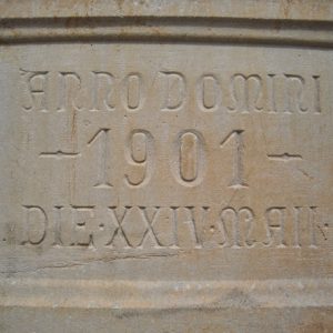 "Anno Domini 1901" engraved stone in wall