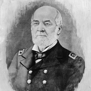 Older white man with beard in military uniform