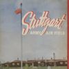 Single-story buildings and flag pole on "Stuttgart Army Air Field" brochure cover
