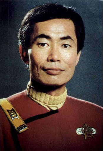 Japanese-American man in red Star Trek uniform