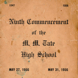 "Ninth Commencement of the M. M. Tate High School" on spotted paper