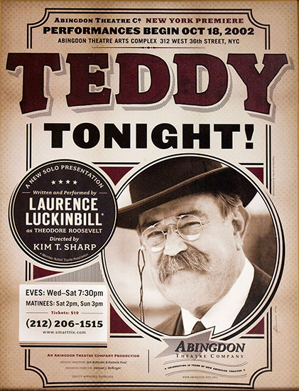 "Teddy Tonight" poster with white man in hat and glasses on it