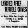 "Lynched after terrible crimes" newspaper clipping