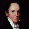 Portrait painting white man in suit cravat solemn expression