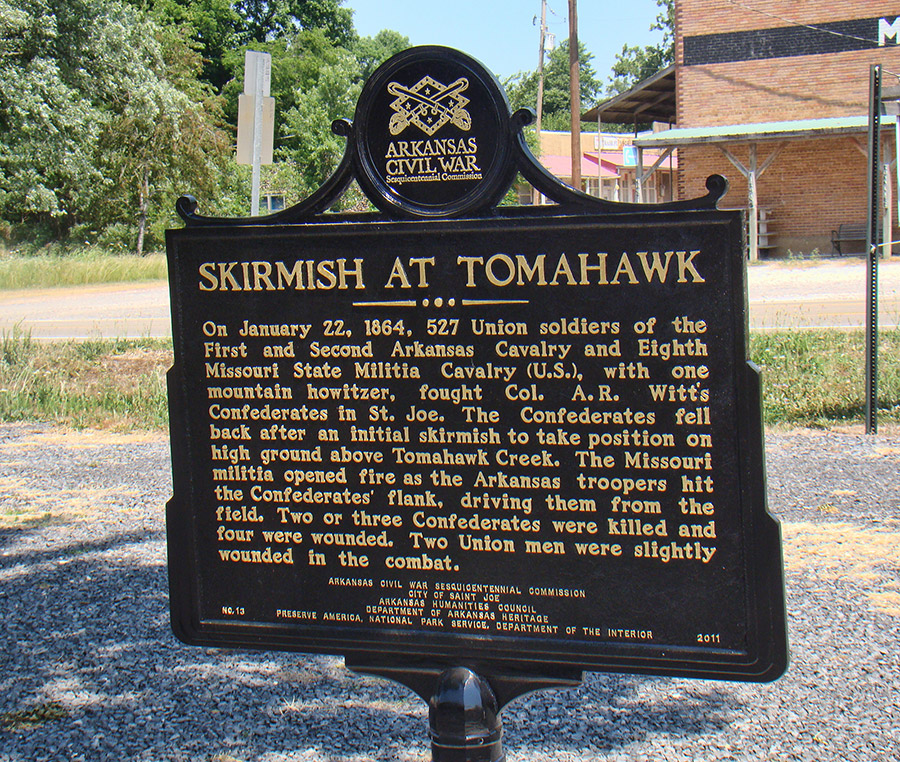 "Skirmish at Tomahawk" historical marker sign