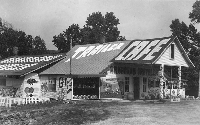 "Arkansas Traveler" store building with covered entrance