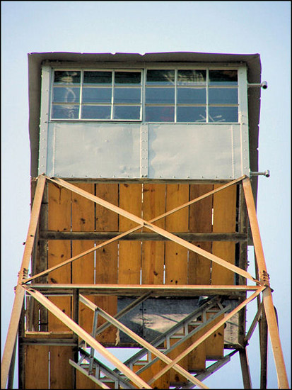 Close-up of fire tower observation room