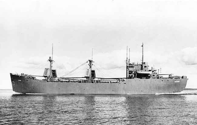 Side view of ship underway