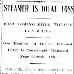 "Steamer is Total Loss" newspaper clipping
