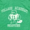 Green "Village Academy Beavers" shirt with beaver in football uniform holding a stick and helmet
